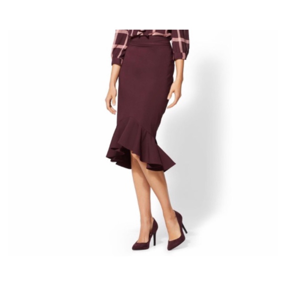 Ruffled high low skirt